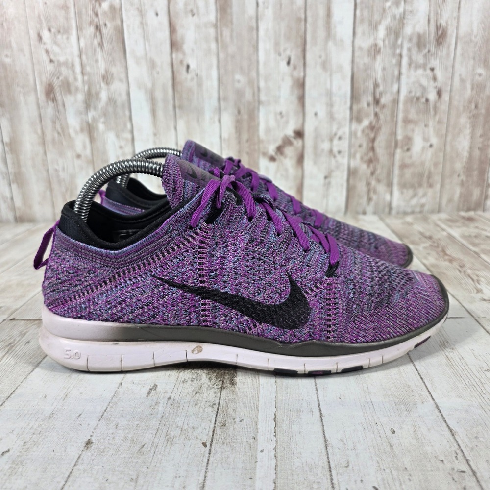 Nike Free TR 5.0 Flyknit Women Purple Training Shoes 718785-501 US 8
